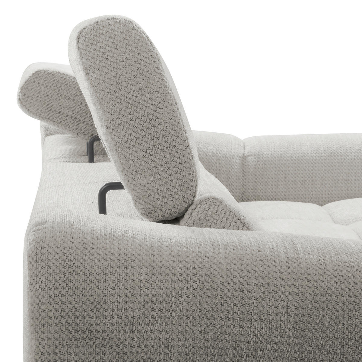 ECKSOFA  Webstoff Greige  - Greige/Schwarz, Design, Kunststoff/Textil (274/177cm) - Livetastic