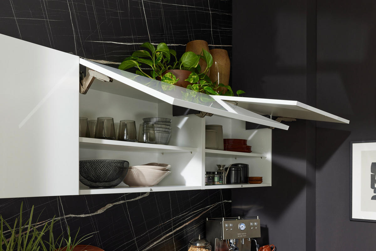 EINBAUKÜCHE ULTRA GLISS  - Weiß, Design, Holzwerkstoff - Novel