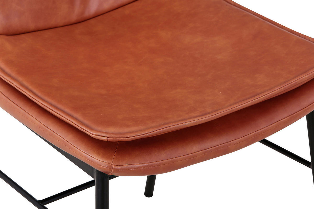 STUHL-SET  in Eisen Metall, Kunststoff  - Cognac, Design, Kunststoff/Metall (46/84/60cm) - Kayoom