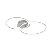 LED-DECKENLEUCHTE 70/44/6,8 cm   - Nickelfarben, Design, Kunststoff/Metall (70/44/6,8cm)