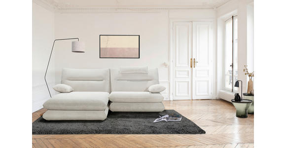 ECKSOFA Creme Cord  - Creme/Schwarz, KONVENTIONELL, Kunststoff/Textil (173/244cm) - Carryhome