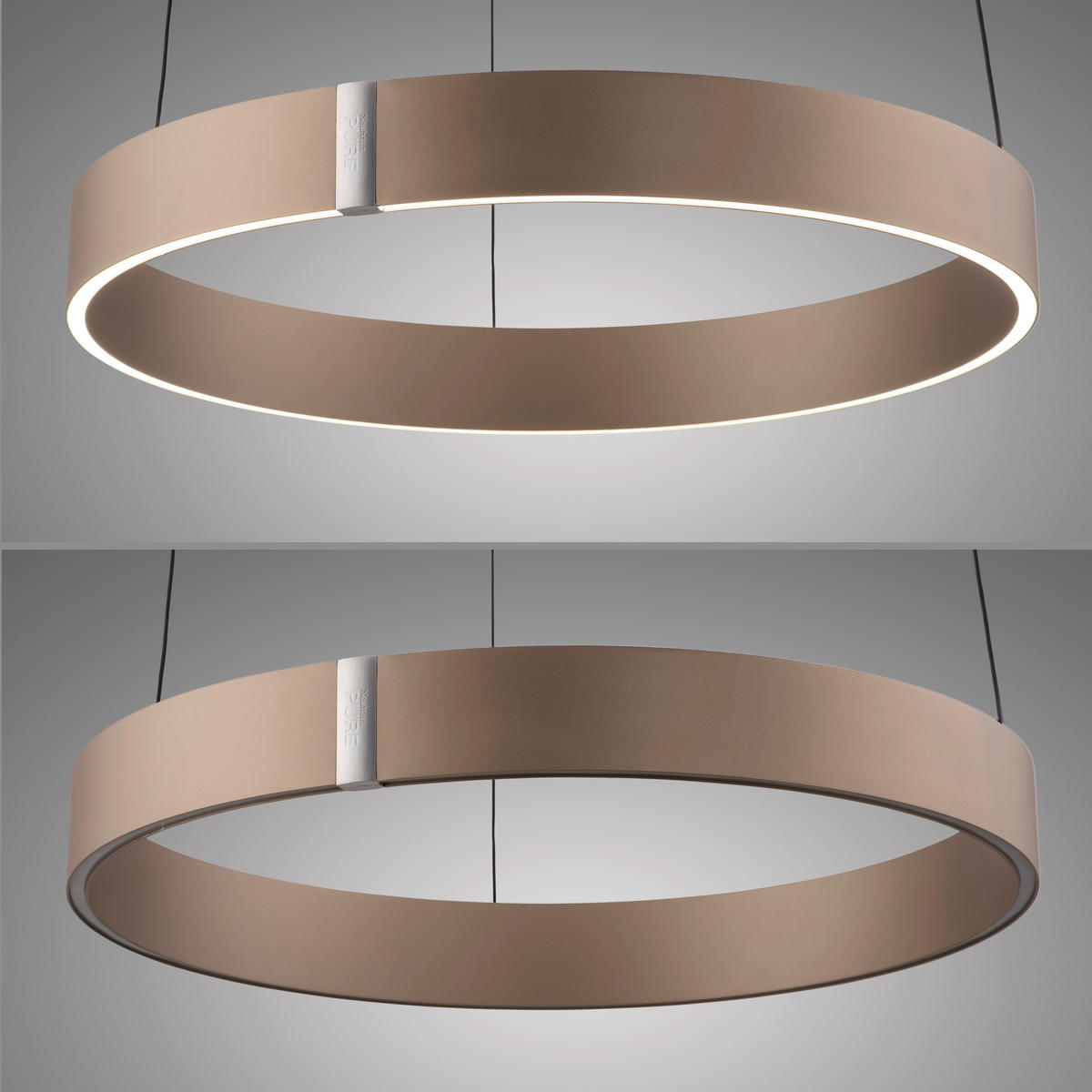 LED-PENDELLEUCHTE PURE E-Clipse 50/50/350 cm   - Bronzefarben, MODERN, Kunststoff/Metall (50/50/350cm) - Neuhaus PURE
