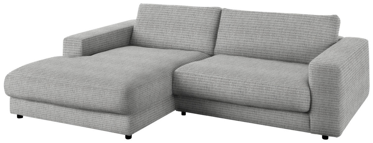 ECKSOFA in Chenille Grau  - Schwarz/Grau, Design, Kunststoff/Textil (190/270cm) - Lomoco
