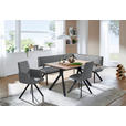 ECKBANK 205/165 cm  in Schwarz, Hellgrau  - Hellgrau/Schwarz, MODERN, Textil/Metall (205/165cm) - Cantus