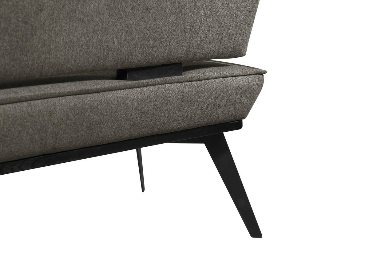 ECKBANK 165/195 cm Webstoff Schwarz, Dunkelgrau Buche massiv   - Dunkelgrau/Schwarz, Basics, Holz/Textil (165/195cm) - Carryhome