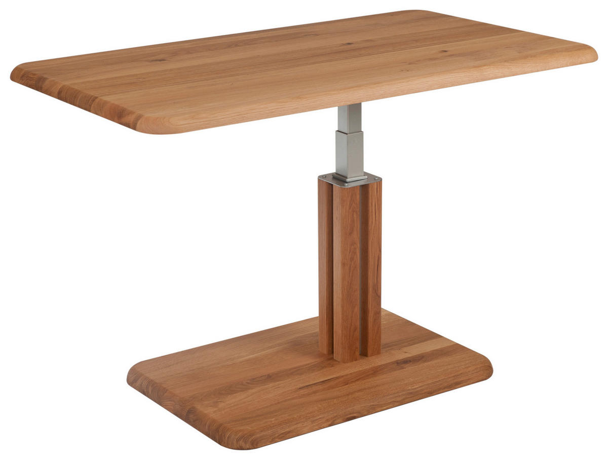 COUCHTISCH Wildeiche massiv 100/60/48,5-67,5 cm Wildeiche  - Wildeiche, KONVENTIONELL, Holz (100/60/48,5-67,5cm) - Venda