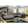 WOHNLANDSCHAFT in Samt Grau, Schwarz  - Chromfarben/Schwarz, Design, Textil/Metall (189/338/189cm) - MID.YOU