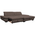 ECKSOFA in Mikrofaser Hellbraun  - Hellbraun/Schwarz, Design, Textil/Metall (290/198cm) - Xora