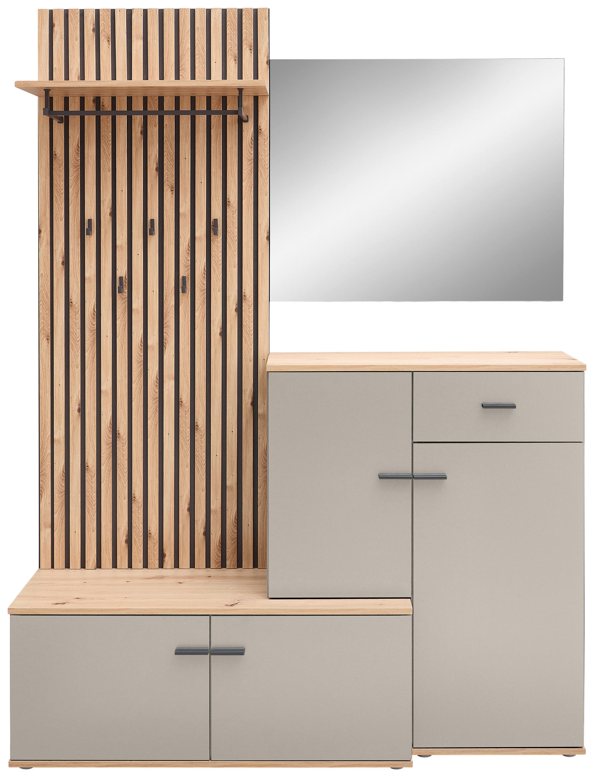 GARDEROBE  in 148/199/38 cm  - Kaschmir/Eiche Artisan, Design, Glas/Holzwerkstoff (148/199/38cm) - Xora