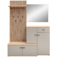 GARDEROBE  in 148/199/38 cm  - Kaschmir/Eiche Artisan, Design, Glas/Holzwerkstoff (148/199/38cm) - Xora