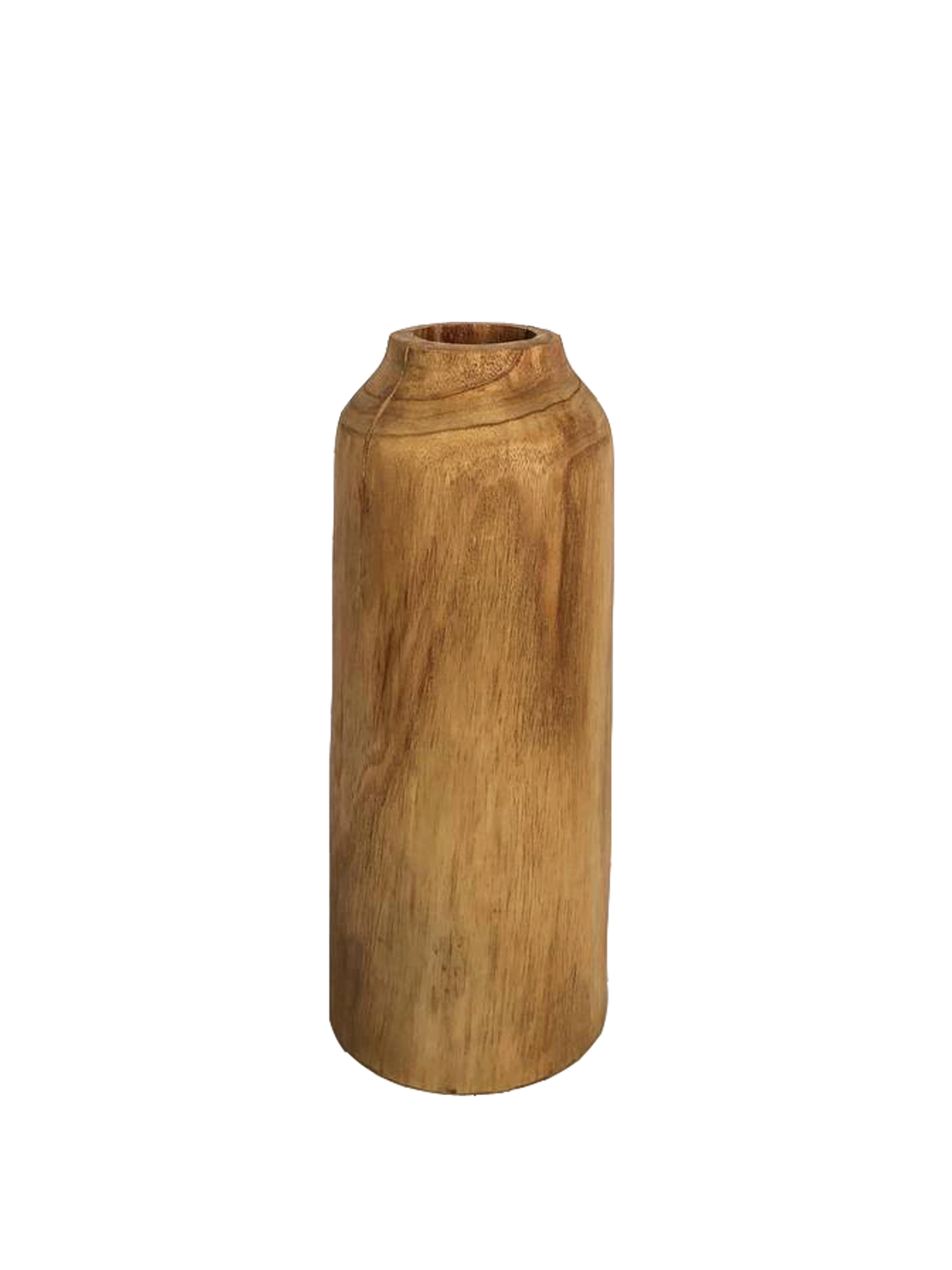 Ambia Home VÁZA, dřevo, plast, 30 cm - přírodní barvy - dřevo mindi