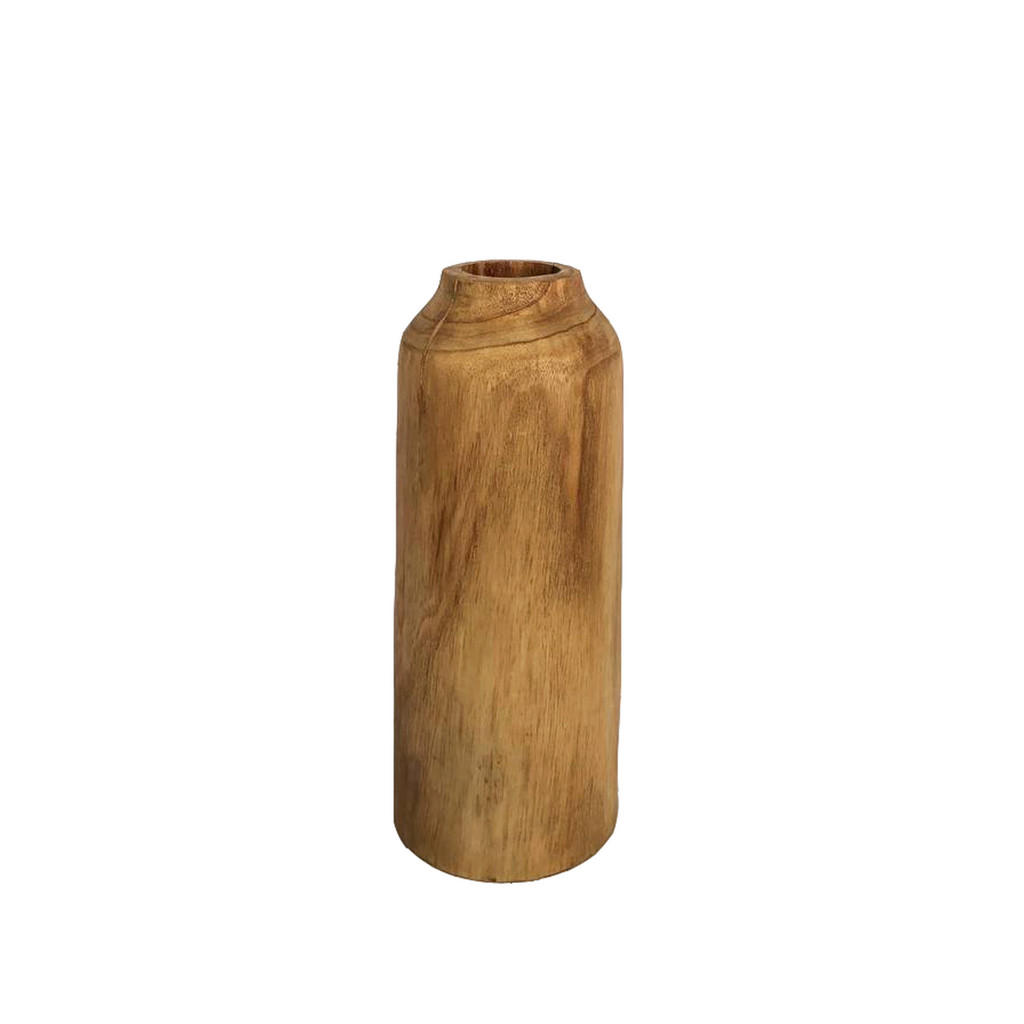 Ambia Home VÁZA, dřevo, plast, 25 cm - přírodní barvy - dřevo mindi