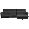 ECKSOFA in Echtleder Anthrazit  - Anthrazit/Schwarz, Design, Leder/Metall (300/157cm) - Dieter Knoll