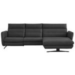 ECKSOFA  in Echtleder Anthrazit  300/157 cm  - Anthrazit/Schwarz, Design, Leder/Metall (300/157cm) - Dieter Knoll
