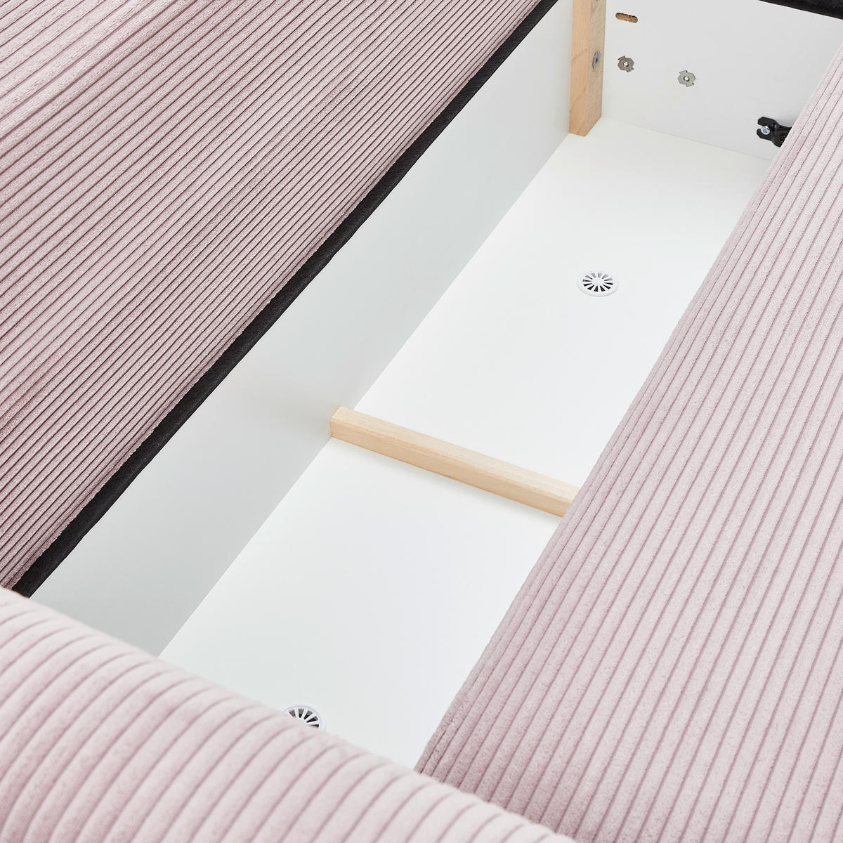ECKSOFA Rosa Cord  - Schwarz/Rosa, KONVENTIONELL, Holz/Textil (267/181cm) - Carryhome