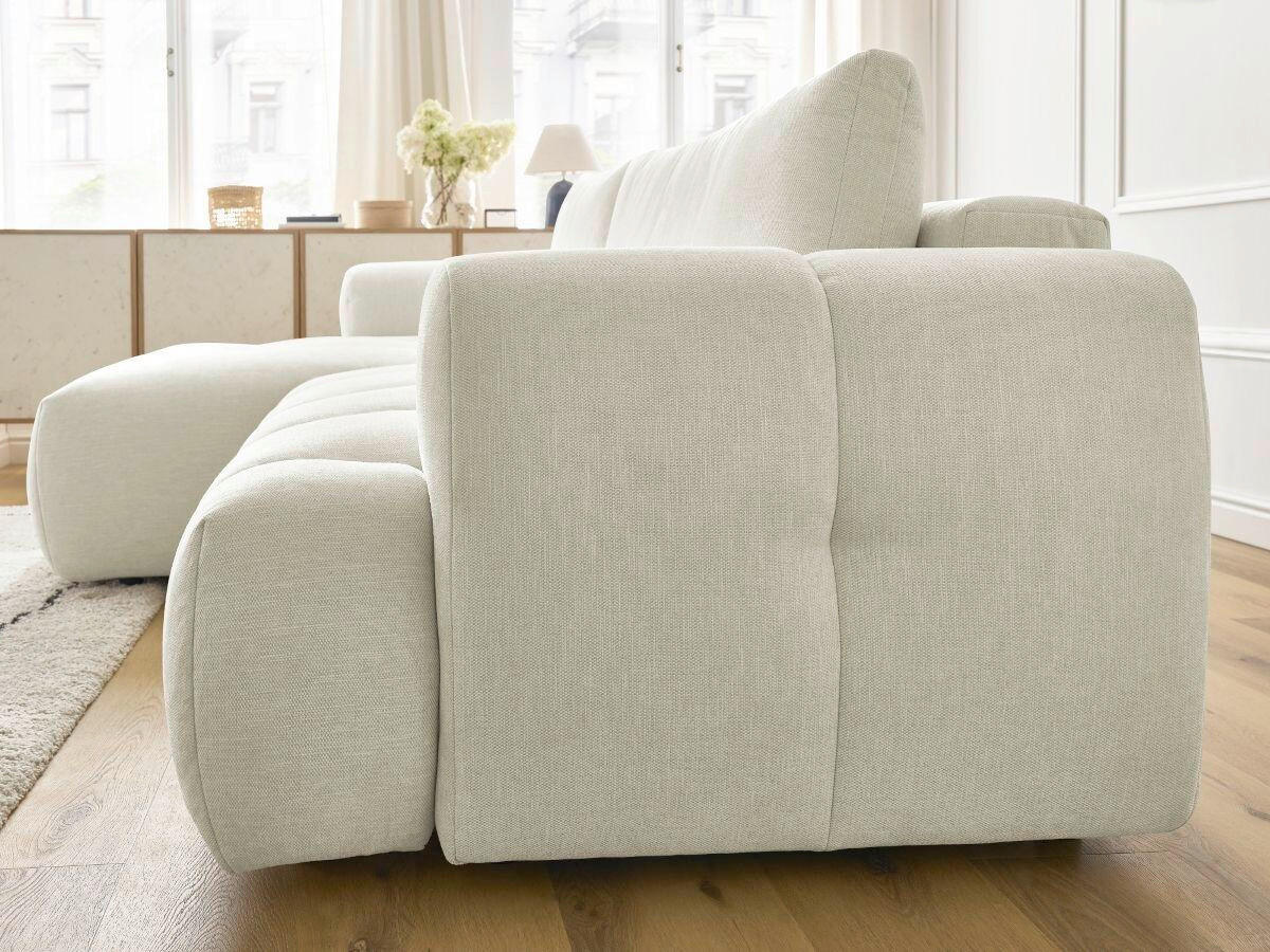 ECKSCHLAFSOFA FUJI Leinenoptik Beige  inkl.  - Beige/Schwarz, MODERN, Kunststoff/Textil (160/292cm)