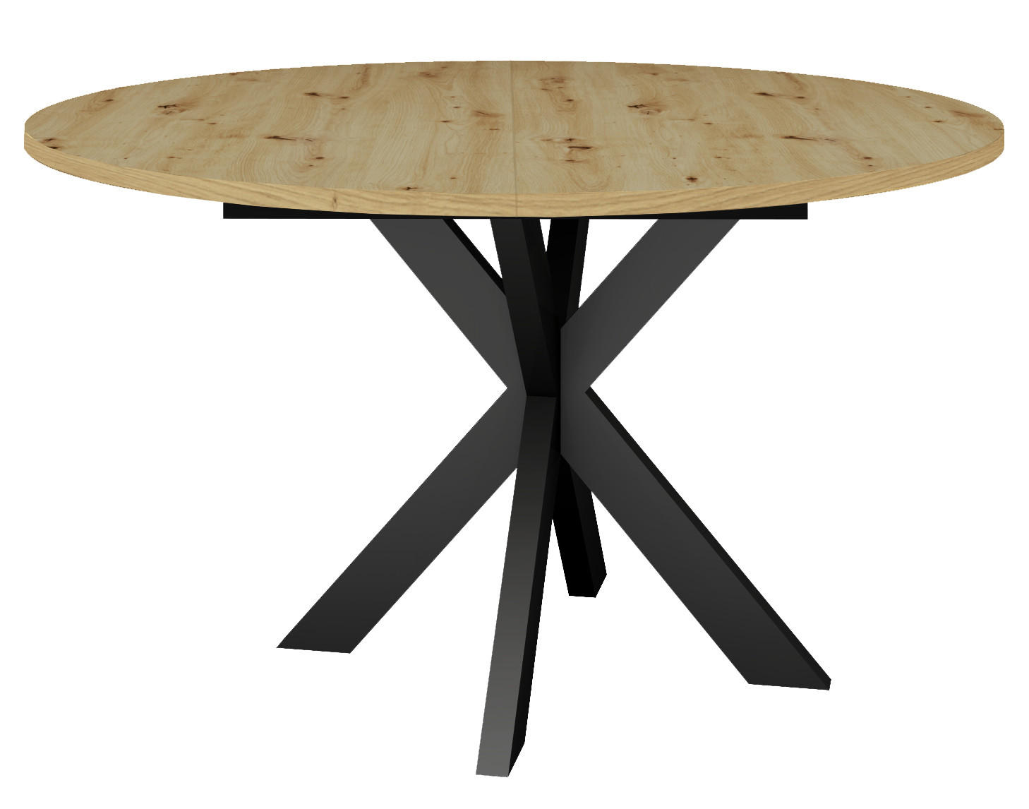 ESSTISCH in Metall, Holzwerkstoff 130/130/75 cm  - Schwarz/Eiche Artisan, MODERN, Holzwerkstoff/Metall (130/130/75cm) - MID.YOU