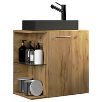 WASCHTISCHKOMBI 52 cm  - Honigeiche/Silberfarben, Modern, Glas/Keramik (52cm) - MID.YOU