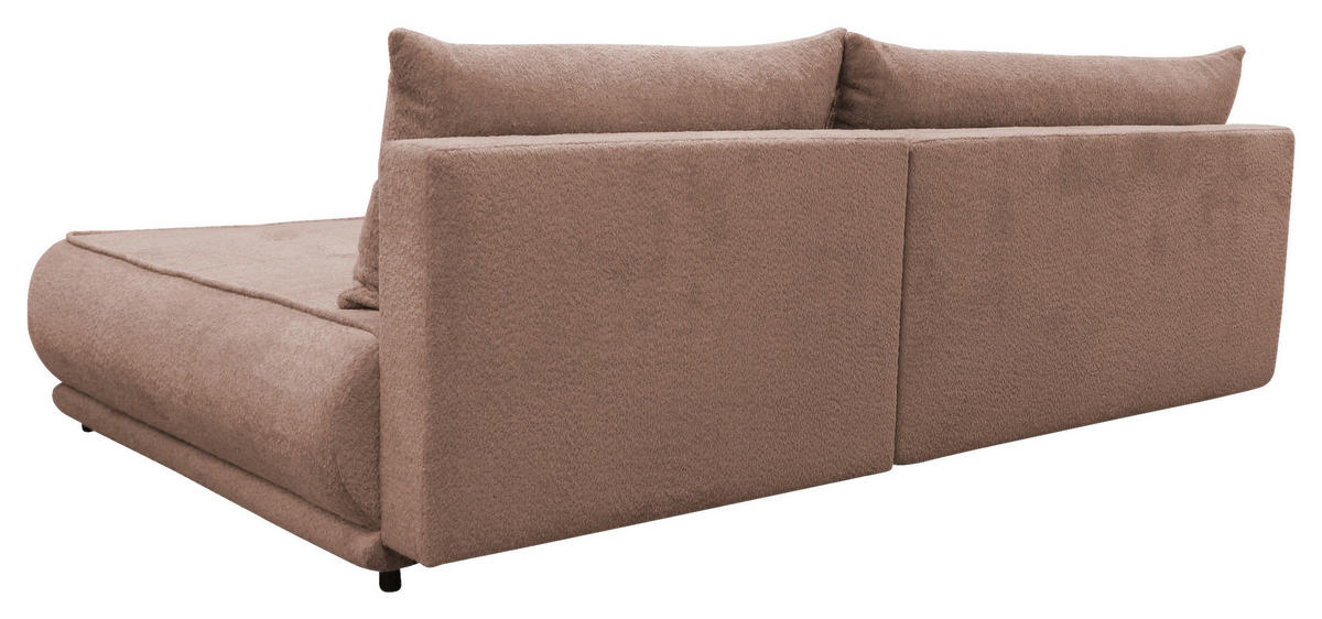 ECKSOFA in Bouclé Braun  277/179 cm  - Schwarz/Braun, Design, Kunststoff/Textil (277/179cm) - MID.YOU