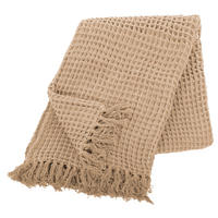 ĆEBE 170/130 cm  WAFFLE  - sivobraon, Konvencionalno, tekstil (170/130cm)