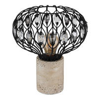 TISCHLEUCHTE - Klar/Schwarz, Basics, Glas/Kunststoff (25/28cm) - Globo