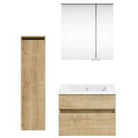 BADEZIMMER 92,2 cm  - Weiss/Eichefarben, Konventionell, Holzwerkstoff (92,2cm) - Puris