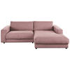 ECKSOFA in Cord Rosa  - Schwarz/Rosa, Design, Kunststoff/Textil (270/190cm) - Lomoco