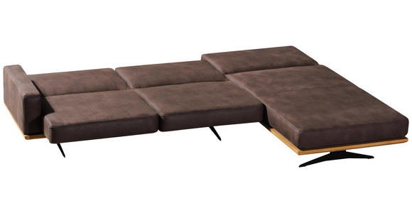 WOHNLANDSCHAFT in Textil Braun - Schwarz/Braun, Natur, Textil/Metall (326/170cm) - Valnatura