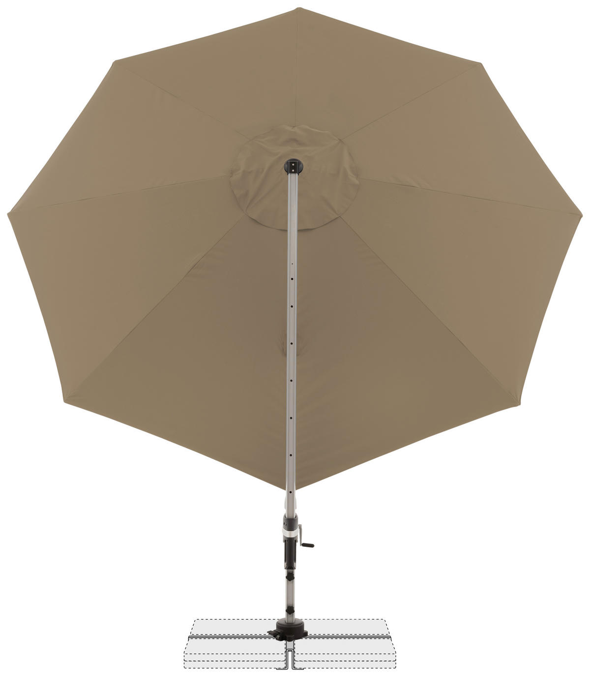 AMPELSCHIRM 370 cm Greige  - Greige/Silberfarben, Basics, Textil/Metall (370cm) - Doppler