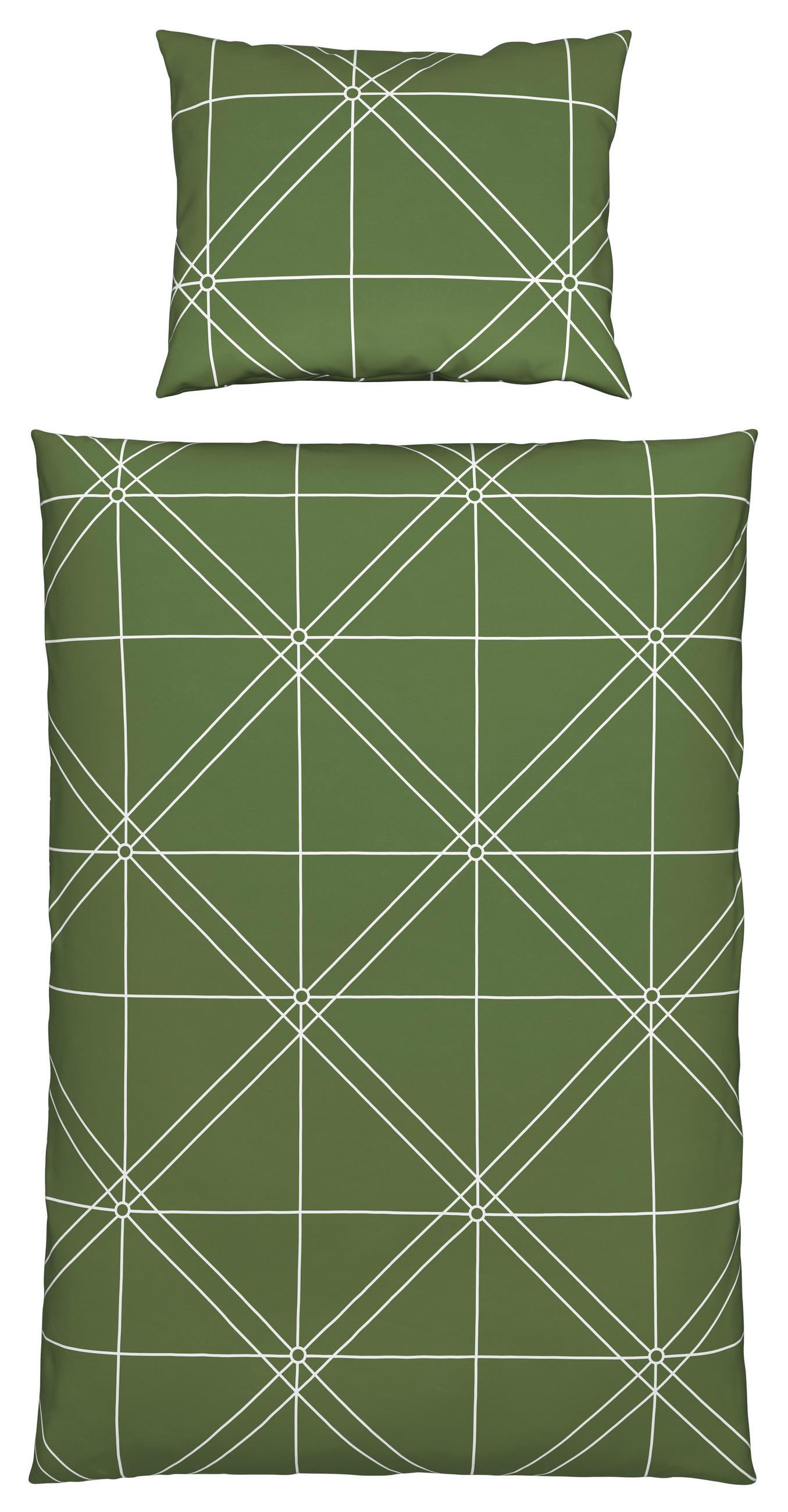 Satin Bettwäsche 140x200 cm Chalene Grün Abstrakt