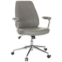DREHSTUHL Grau  - Schwarz/Grau, Basics, Leder/Kunststoff (68/96-103/68cm) - MID.YOU
