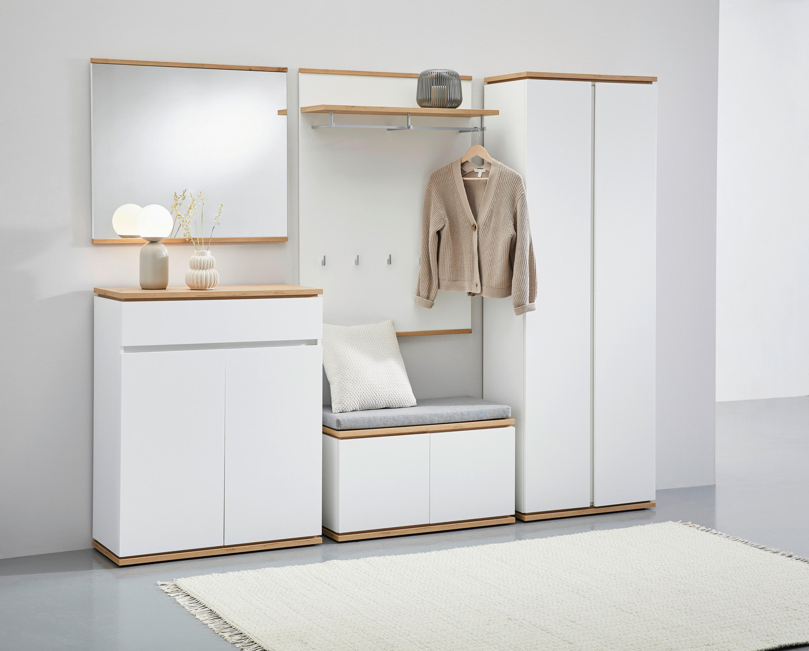 SCHUHSCHRANK 85/106/38 cm  - Weiss/Schwarz, Design, Holzwerkstoff/Kunststoff (85/106/38cm) - Xora
