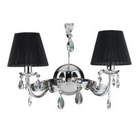 WANDLEUCHTE 46/24/30 cm   - Chromfarben/Schwarz, KONVENTIONELL, Glas/Textil (46/24/30cm)
