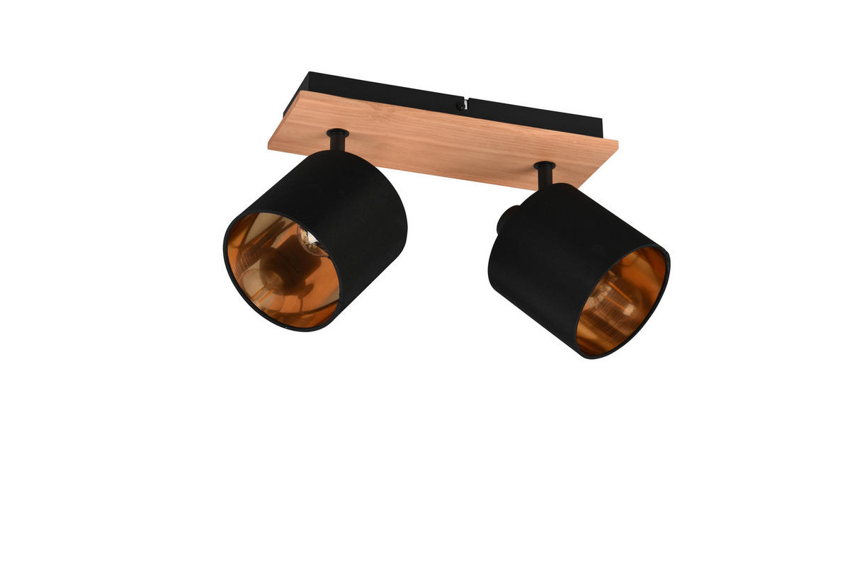 DECKENSTRAHLER - Goldfarben/Schwarz, Konventionell, Textil/Metall (30/12/19,5cm)