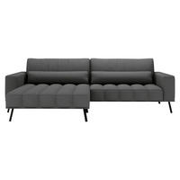 ECKSOFA Anthrazit Cord  - Anthrazit/Schwarz, Design, Textil/Metall (204/291cm) - Lomoco