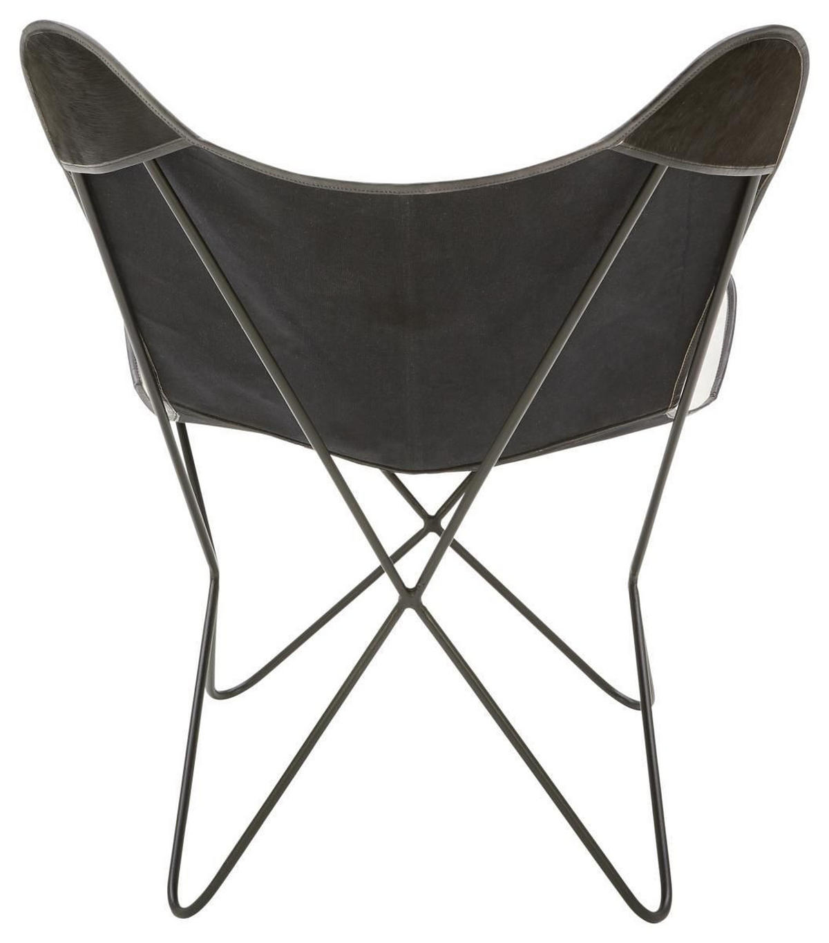 FOTELJA metal, koža  bijela, tamno smeđa   - bijela/tamno smeđa, Lifestyle, koža/metal (72/78/92cm)