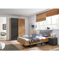 JUGENDZIMMER - Eichefarben/Hellgrau, Design, Holzwerkstoff/Textil (120/200cm) - Stylife
