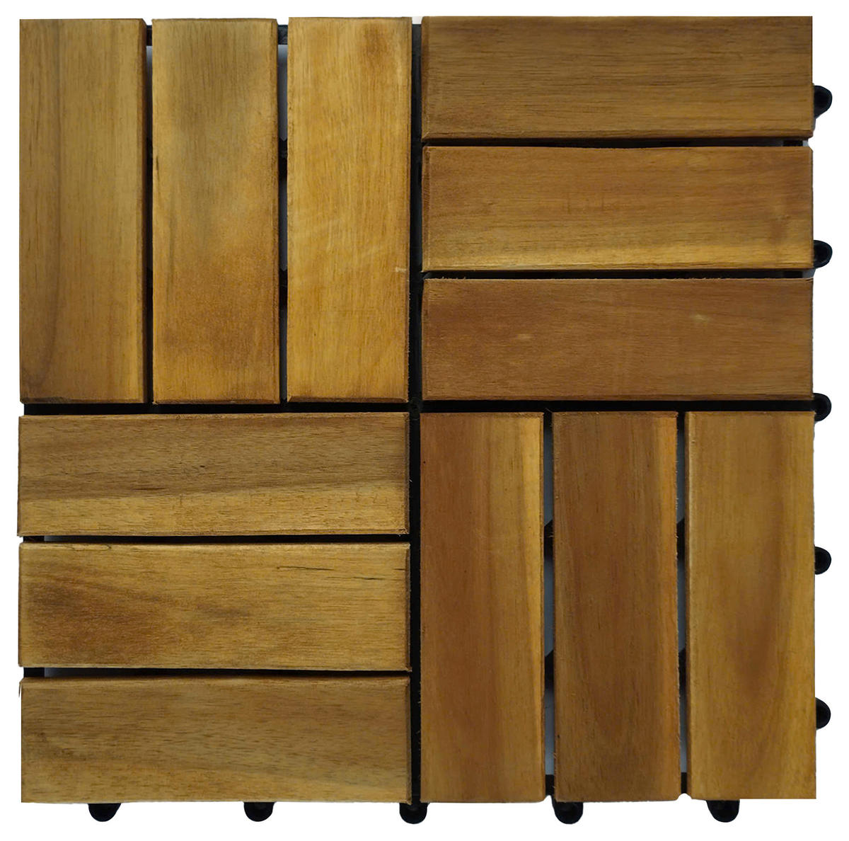 TERASOVÁ DLAŽDICE, hnědá, barvy akácie - hnědá/barvy akácie, Konvenční, dřevo/plast (30/30/2,4cm) - Ambia Garden