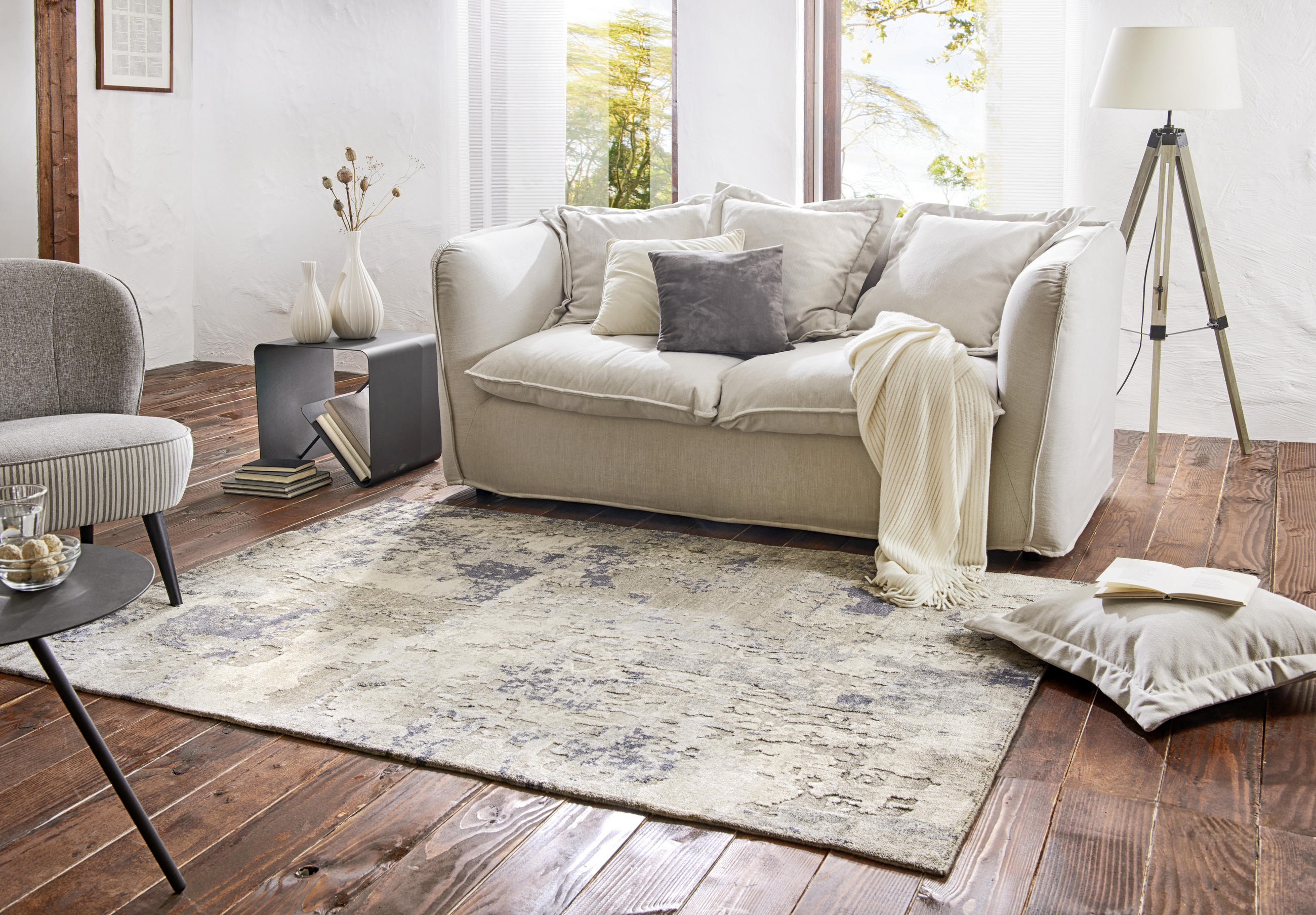 ORIENTTEPPICH 90/160 cm Infinity Silberfarben, Anthrazit  - Anthrazit/Silberfarben, Design, Textil (90/160cm) - Cazaris