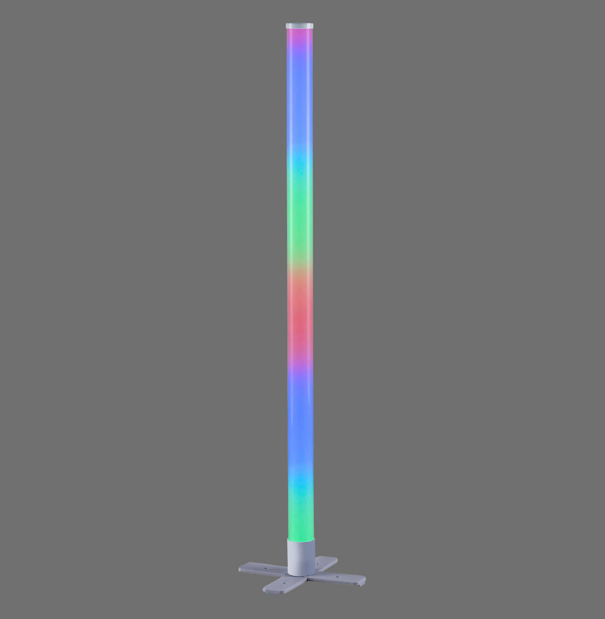 PODNA LED LAMPA - srebrna, Dizajnerski, plastika (24,5/24,5/103cm)