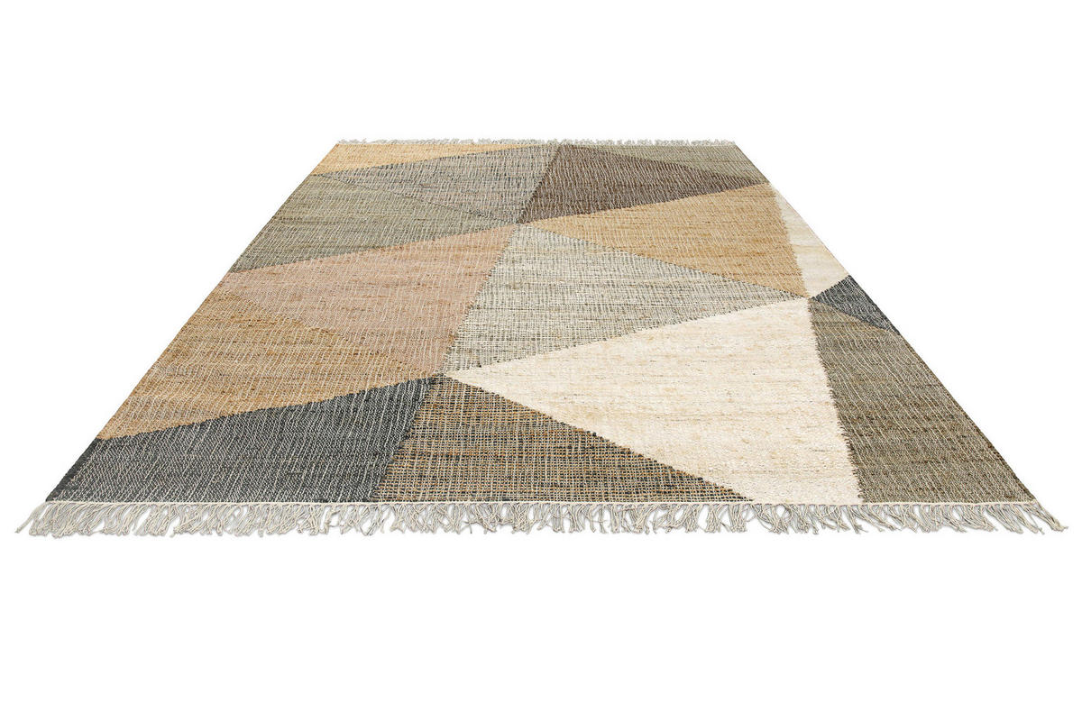 HANDWEBTEPPICH 160/230 cm Vincent Creme, Grau, Sandfarben  - Sandfarben/Creme, Design, Textil (160/230cm)