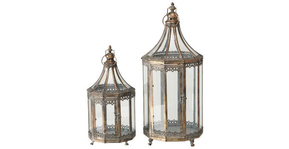 LATERNE - Goldfarben, Trend, Metall (26,5/25/54cm) - Ambia Home