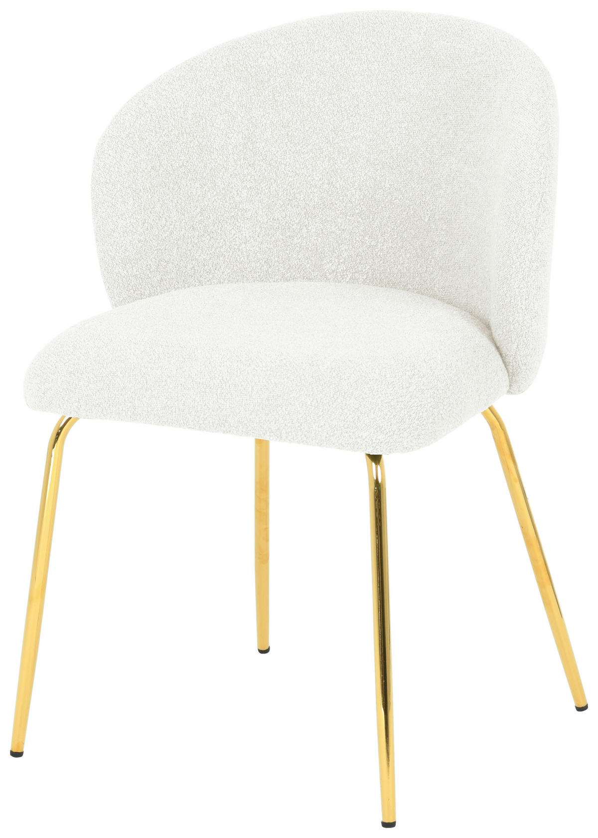 STUHL  in Eisen Bouclé Metall, Textil  - Beige/Goldfarben, Design, Textil/Metall (57/79/59cm) - Xora