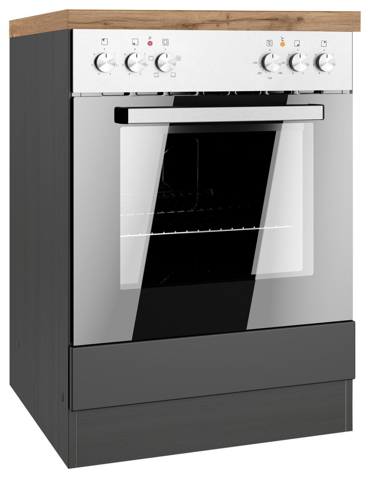 HERDUMBAUSCHRANK 60/86/60 cm  in Grau, Eiche Wotan  - Eiche Wotan/Grau, LIFESTYLE, Holzwerkstoff (60/86/60cm) - Held