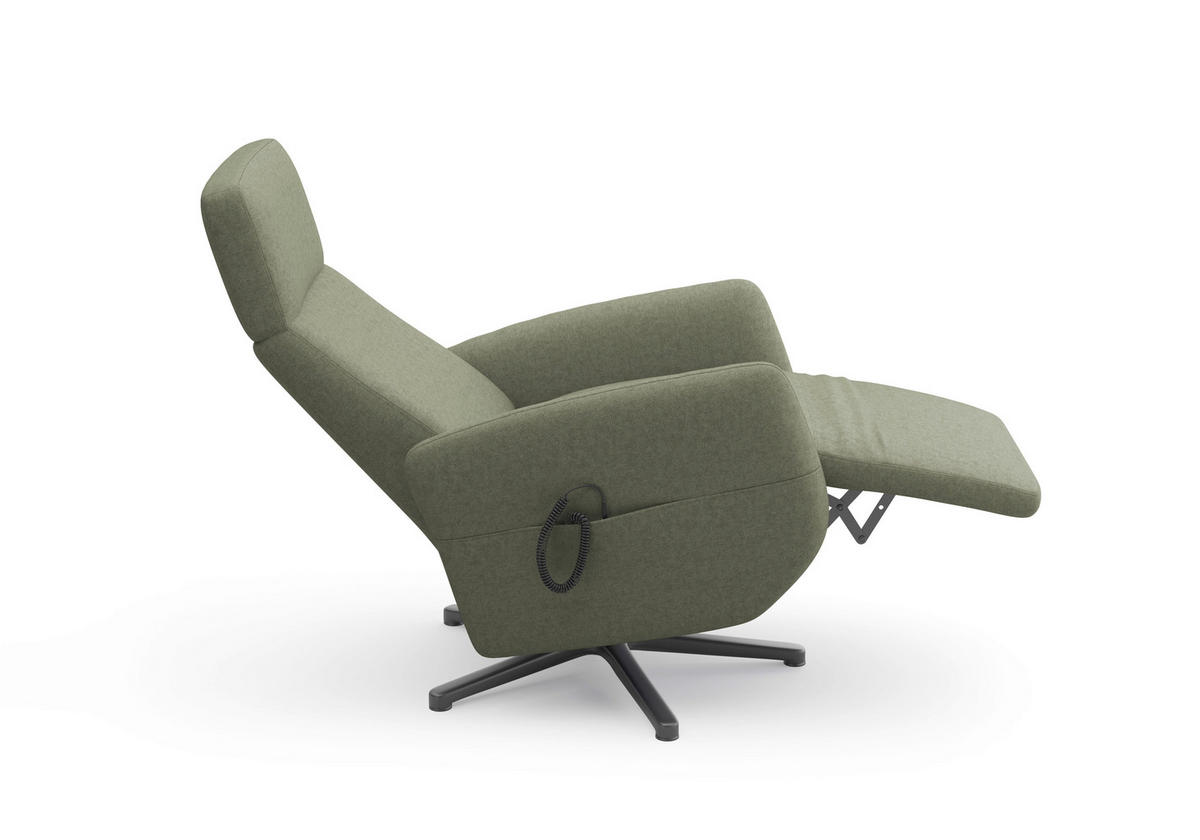 RELAXSESSEL in Textil Olivgrün  - Schwarz/Olivgrün, Konventionell, Textil/Metall (71/110/82cm) - Sit & More
