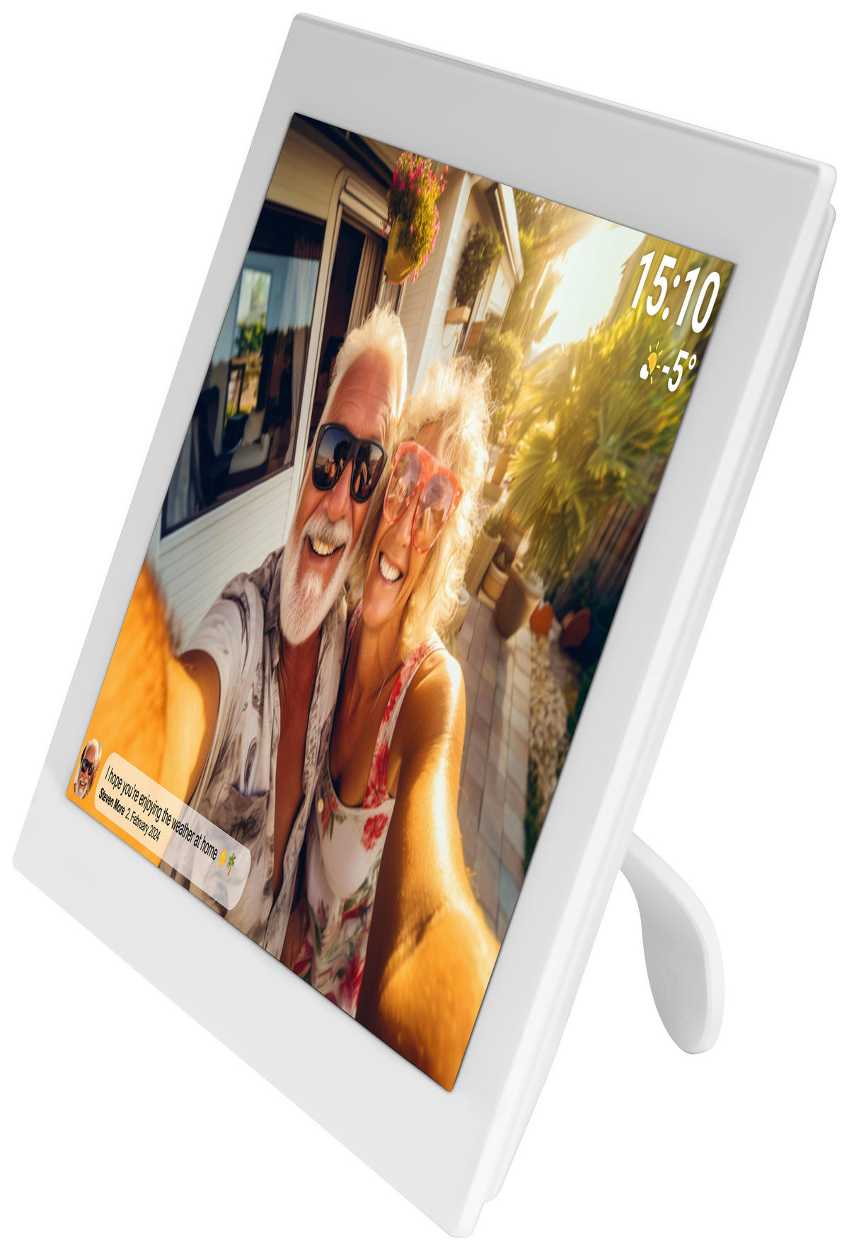 DIGITALER BILDERRAHMEN - Weiß, Design, Kunststoff (25,6/17,5/1,8cm) - DENVER