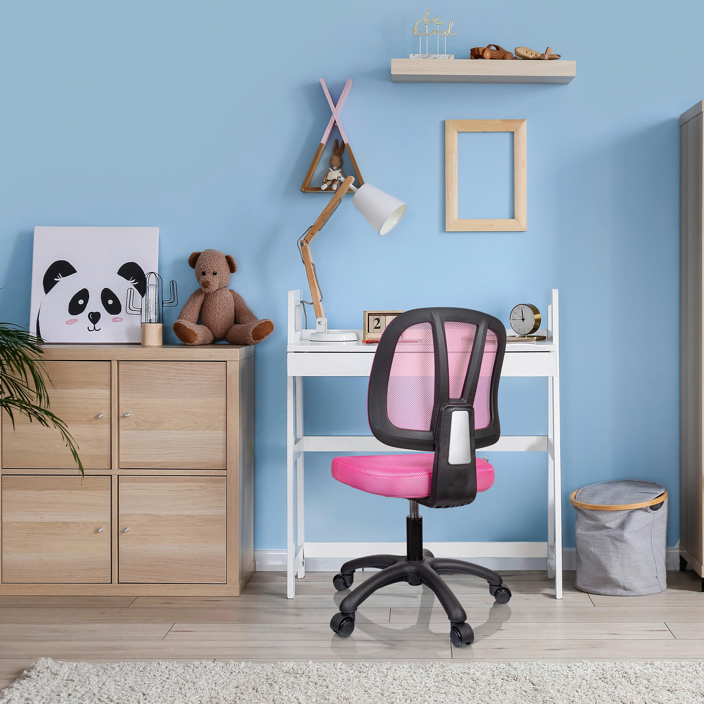 SNURRSTOL FÖR UNGDOMAR  i nätklädsel rosa  - rosa, Basics, textil/plast (46/84/51cm) - MID.YOU