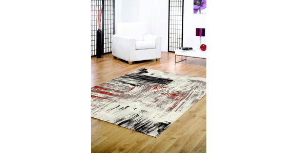 Webteppich Rot/Beige/Grau/ Schwarz Metro 120x170 cm - Beige/Rot, KONVENTIONELL, Textil (120/170cm) - Ombra
