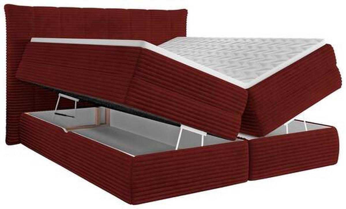 BOXSPRINGBETT 180/200 cm  in Rotbraun  - Rotbraun/Schwarz, Design, Kunststoff/Textil (180/200cm) - Esposa