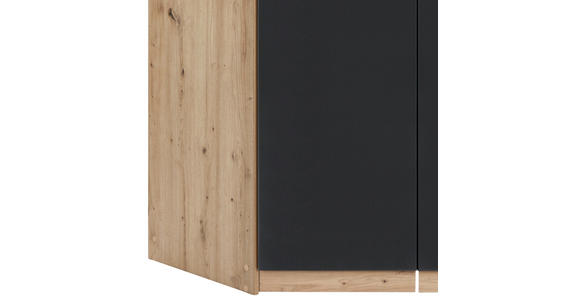 ECKKLEIDERSCHRANK 117/197/117 cm - Dunkelgrau/Silberfarben, Design, Holzwerkstoff/Kunststoff (117/197/117cm) - Carryhome